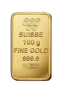 سبيكة ذهب صافي 100 جرام عيار 24 قيراط