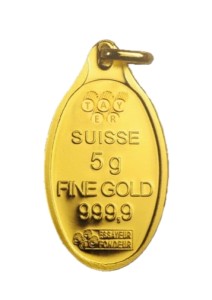 سبيكة ذهب صافي 5 جرام عيار 24 قيراط + عروة